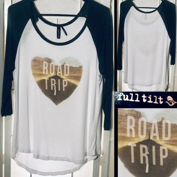 Full Tilt Tops - Full Tilt Road Trip 3/4 sleeve Baseball Jersey